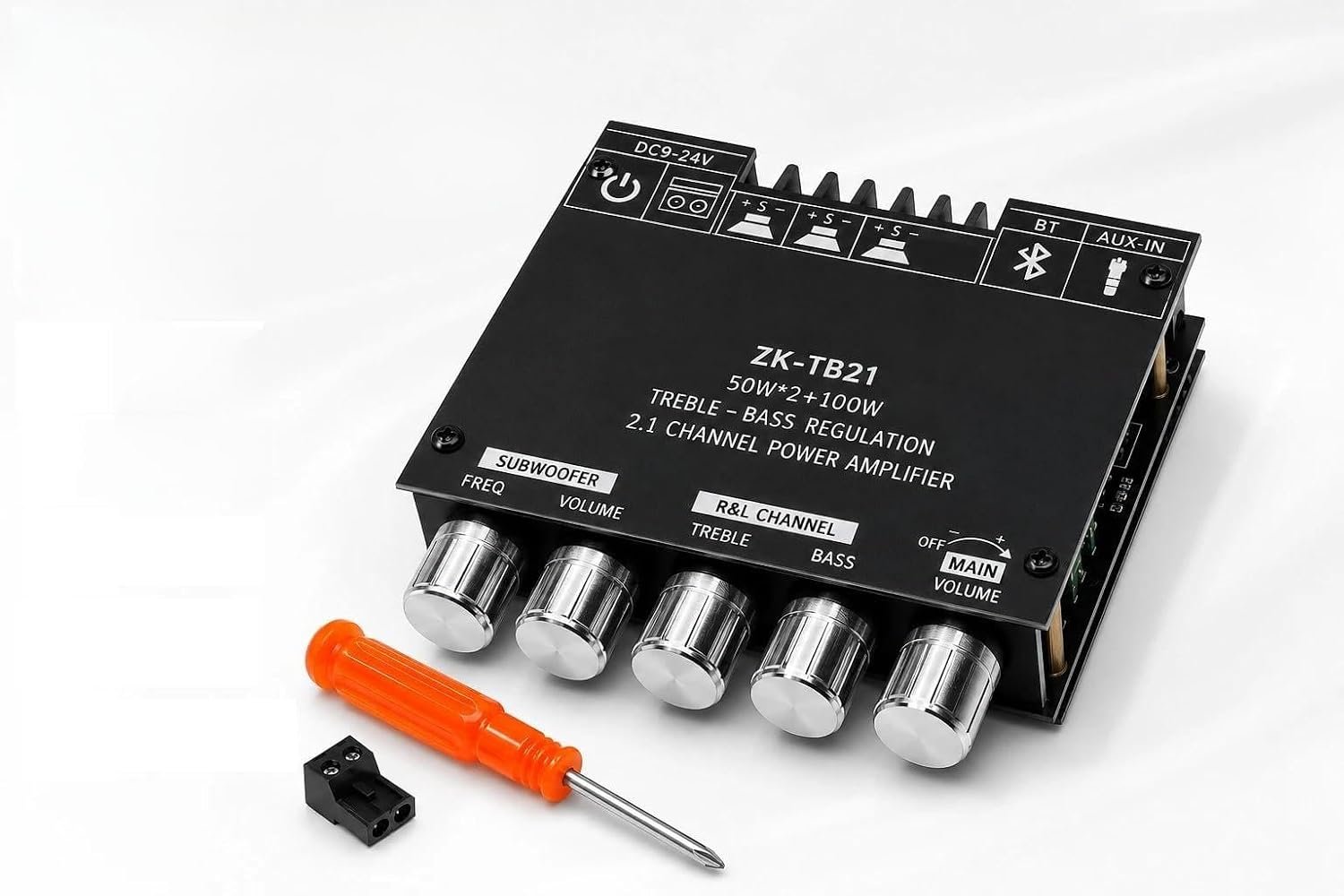 ZK-TB21 Class-D 2.1 Channel Bluetooth Power Amplifier 50W×2 + 100W Subwoofer